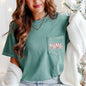 Mama, Christmas Cake, Sweet, Santa, Pocket Tee Comfort Colors T-Shirt