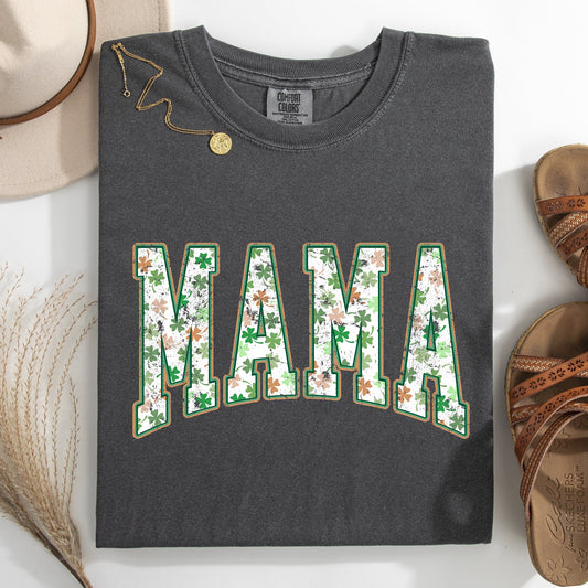 Mama, Colorful Shamrocks, St Patrick's Day, Shamrock, Clover, Lucky, Leprechaun Tshirt Comfort Colors T-Shirt