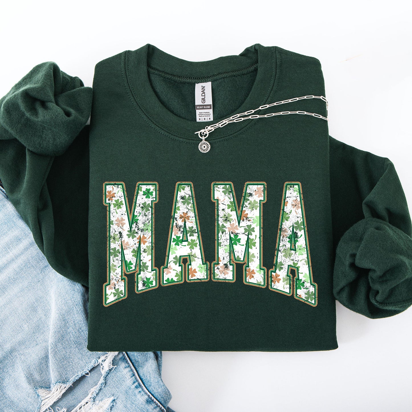 Mama, Colorful Shamrocks, St Patrick's Day, Shamrock, Clover, Lucky, Leprechaun Sweatshirt