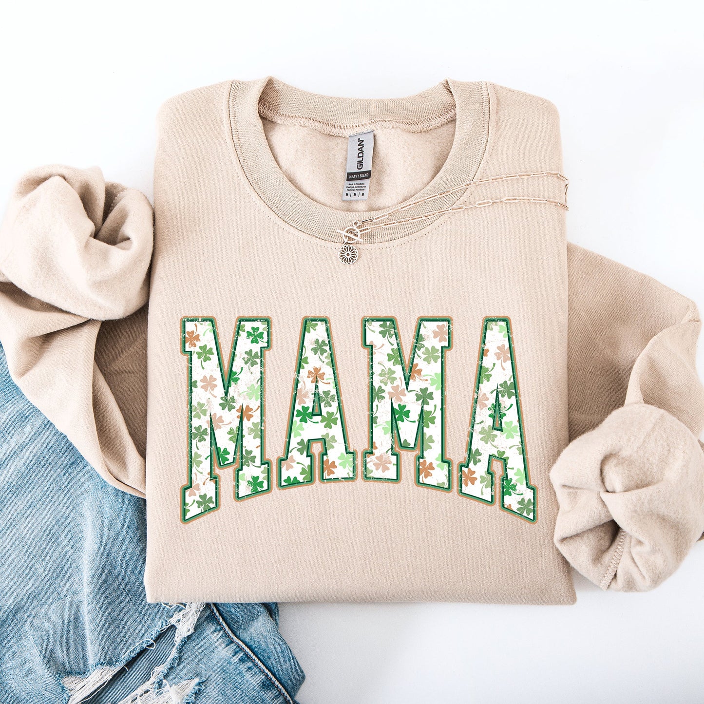 Mama, Colorful Shamrocks, St Patrick's Day, Shamrock, Clover, Lucky, Leprechaun Sweatshirt