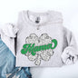Mama, Dalmatian Print, St Patrick's Day, Shamrock, Clover, Lucky, Leprechaun Sweatshirt