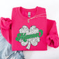 Mama, Dalmatian Print, St Patrick's Day, Shamrock, Clover, Lucky, Leprechaun Sweatshirt