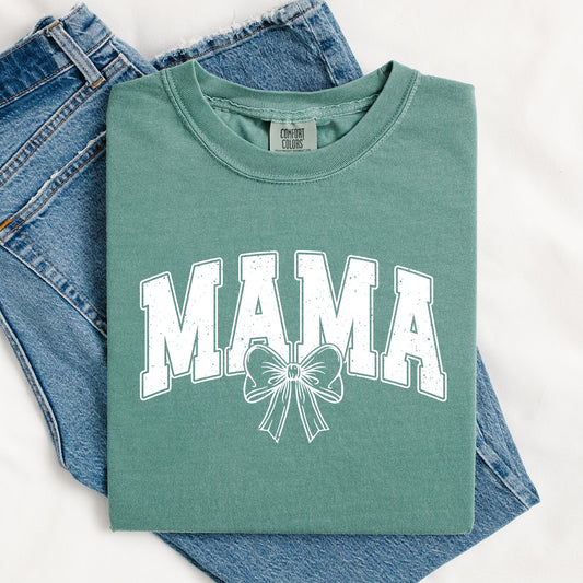Mama, Green Bow, St Patrick's Day, Shamrock, Clover, Lucky, Leprechaun Tshirt Comfort Colors T-Shirt