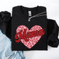 Mama, Leopard Print Hearts, Valentine's Day, Love, Hearts Sweatshirt