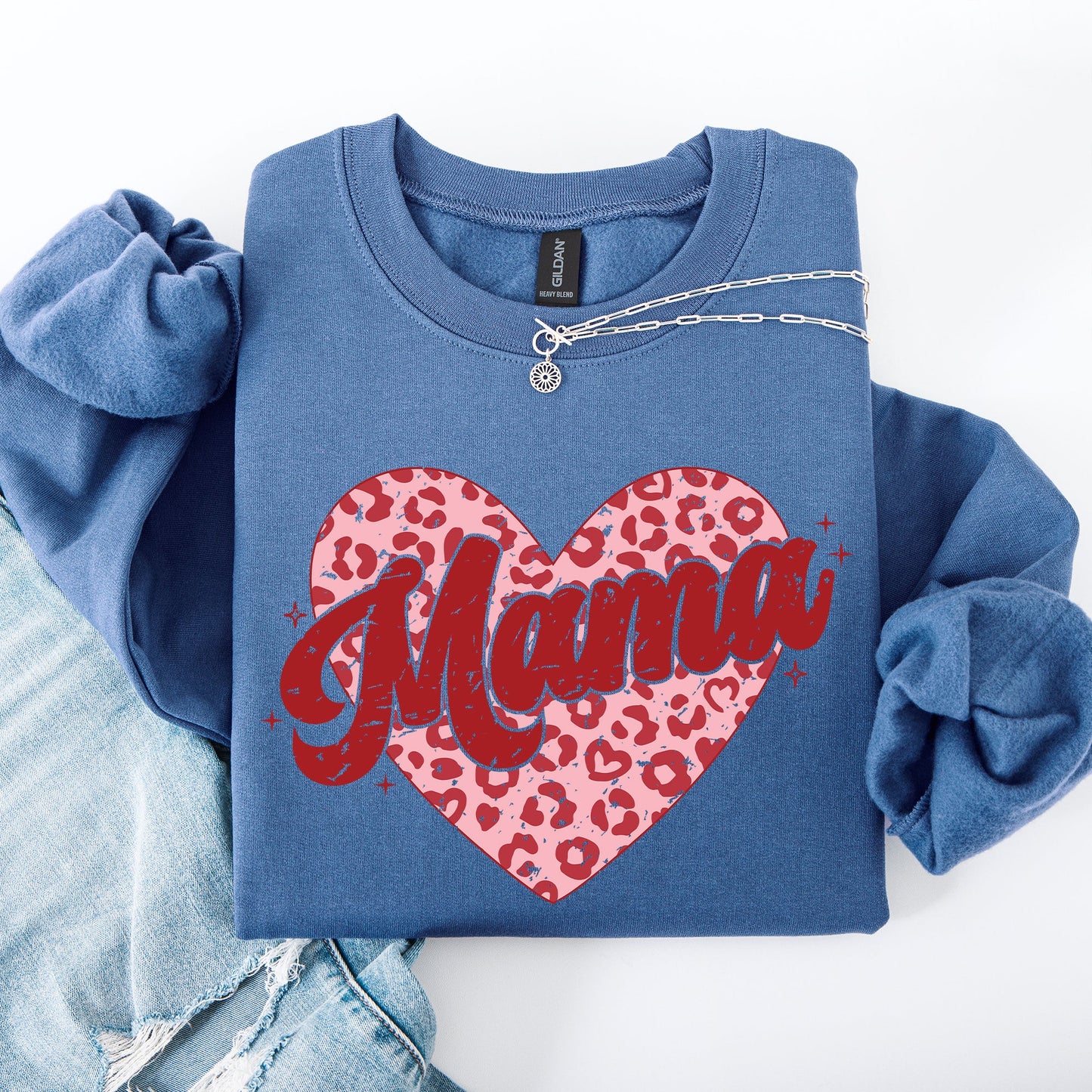 Mama, Leopard Print Hearts, Valentine's Day, Love, Hearts Sweatshirt