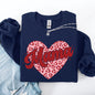 Mama, Leopard Print Hearts, Valentine's Day, Love, Hearts Sweatshirt