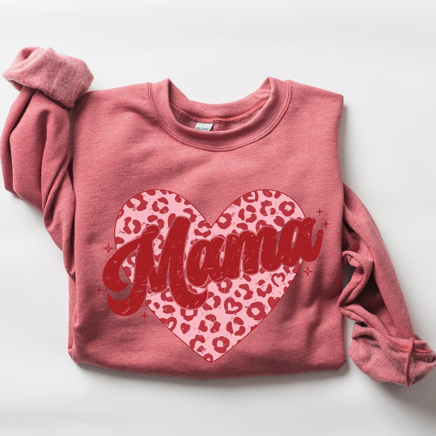 Mama, Leopard Print Hearts, Valentine's Day, Love, Hearts Sweatshirt