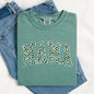 Mama, Leopard Print, Collegiate, Varsity, St Patrick's Day, Shamrock, Clover, Lucky, Leprechaun Tshirt Comfort Colors T-Shirt