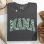 Mama, Leopard Print, Collegiate, Varsity, St Patrick's Day, Shamrock, Clover, Lucky, Leprechaun Tshirt Comfort Colors T-Shirt