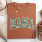 Mama, Leopard Print, Collegiate, Varsity, St Patrick's Day, Shamrock, Clover, Lucky, Leprechaun Tshirt Comfort Colors T-Shirt