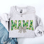 Mama, Painted, Dalmatian Bow, St Patrick's Day, Shamrock, Clover, Lucky, Leprechaun Sweatshirt