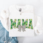 Mama, Painted, Dalmatian Bow, St Patrick's Day, Shamrock, Clover, Lucky, Leprechaun Sweatshirt