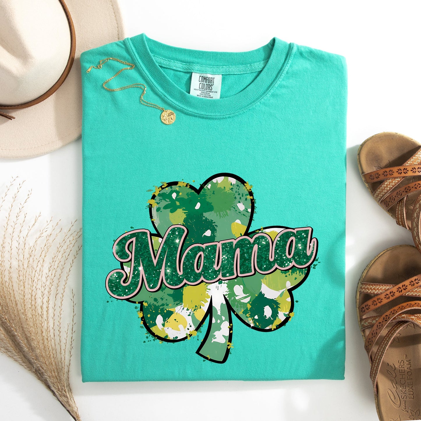 Mama, Painted, St Patrick's Day, Shamrock, Clover, Lucky, Leprechaun Tshirt Comfort Colors T-Shirt