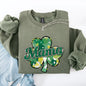 Mama, Painted, St Patrick's Day, Shamrock, Clover, Lucky, Leprechaun Sweatshirt