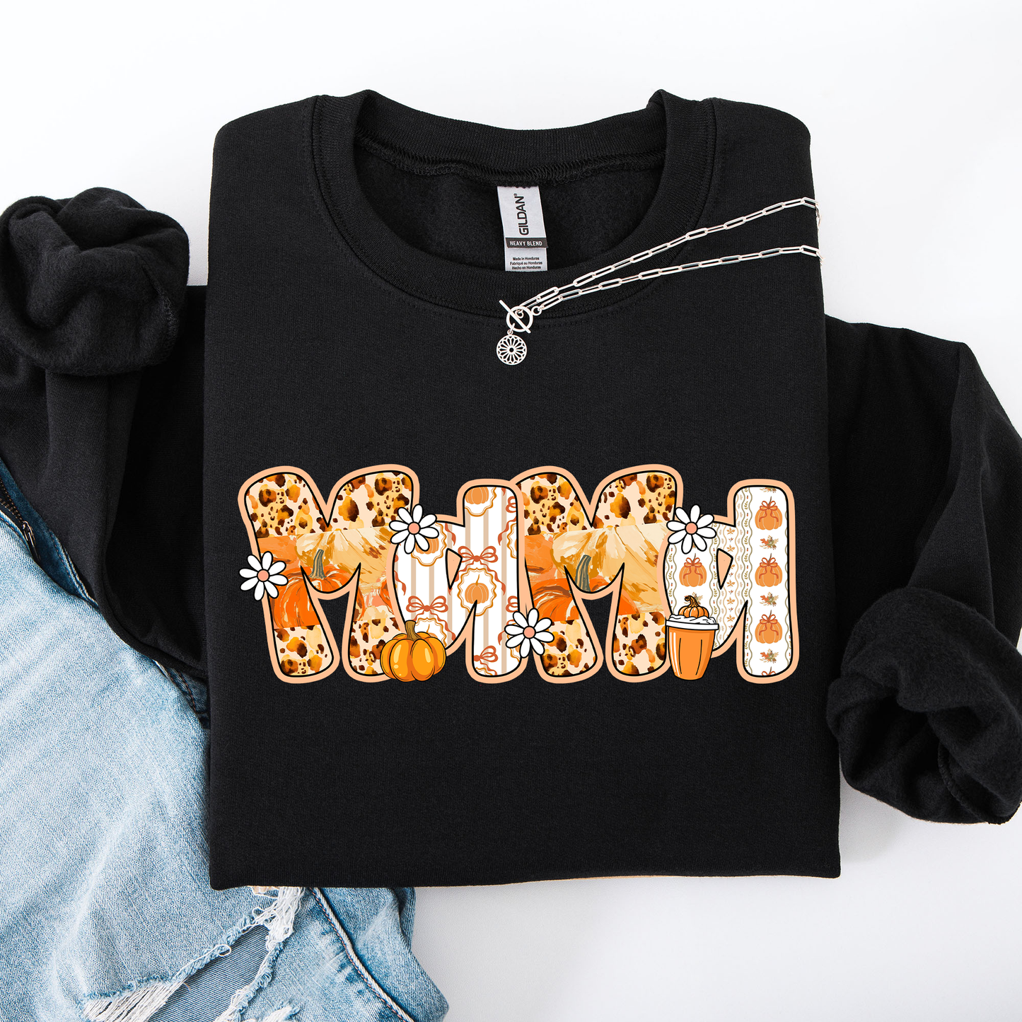 Mama, Pumpkin Pattern, Halloween, Autumn, Fall Sweatshirt