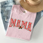 Mama, Red Checkered Christmas Plaid, Holly, Winter, Santa, Xmas Tshirt Comfort Colors T-Shirt