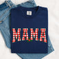 Mama, Red Checkered Christmas Plaid, Holly, Winter, Santa, Xmas Tshirt Comfort Colors T-Shirt