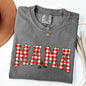 Mama, Red Checkered Christmas Plaid, Holly, Winter, Santa, Xmas Tshirt Comfort Colors T-Shirt