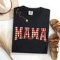 Mama, Red Checkered Christmas Plaid, Holly, Winter, Santa, Xmas Tshirt Comfort Colors T-Shirt