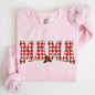 Mama, Red Checkered Christmas Plaid, Holly, Winter, Santa, Xmas Sweatshirt
