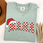 Mama, Red Checkered Christmas Plaid, Santa, Winter, Santa, Xmas Tshirt Comfort Colors T-Shirt