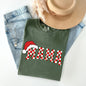 Mama, Red Checkered Christmas Plaid, Santa, Winter, Santa, Xmas Tshirt Comfort Colors T-Shirt