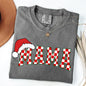 Mama, Red Checkered Christmas Plaid, Santa, Winter, Santa, Xmas Tshirt Comfort Colors T-Shirt