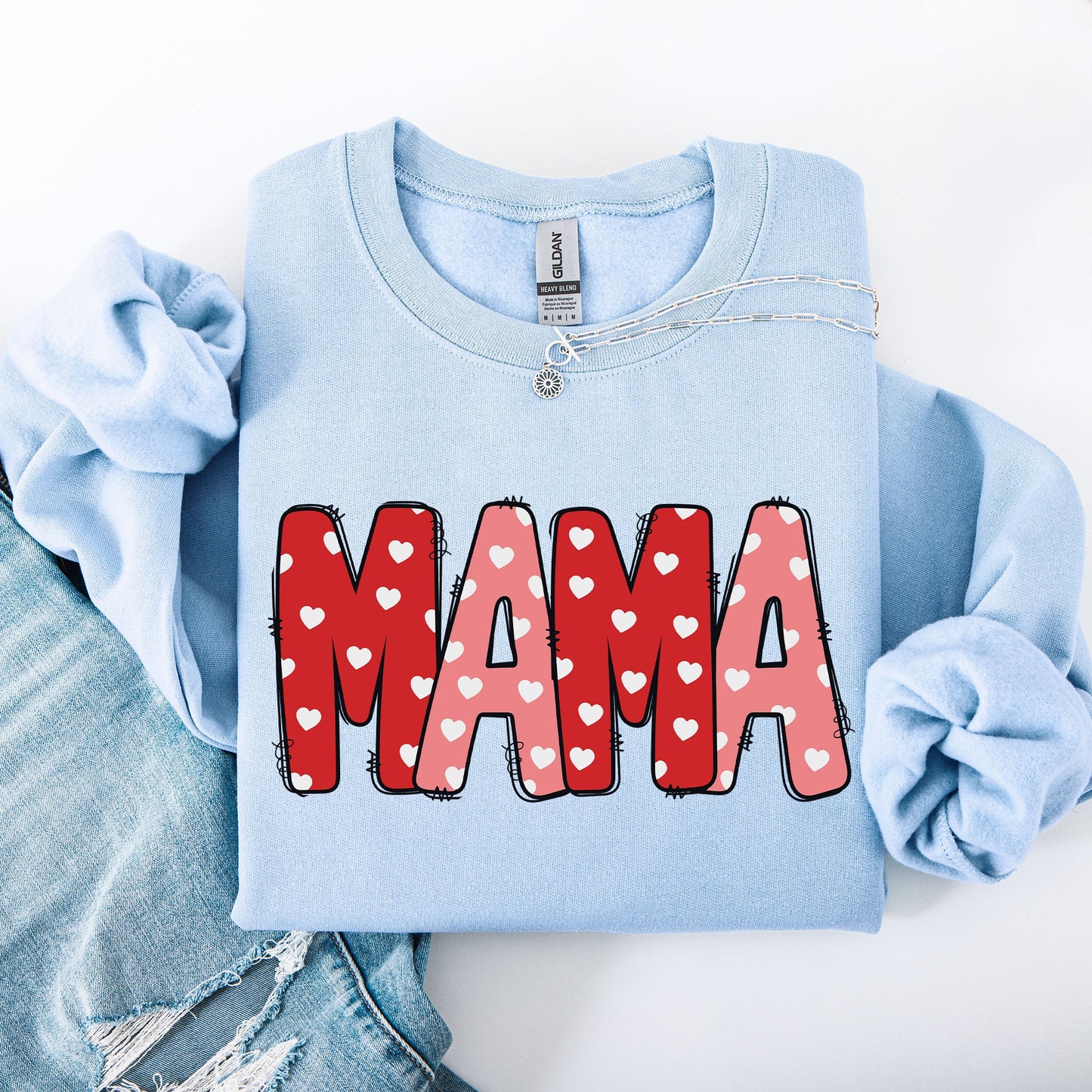 Mama, Valentine's Day, Hearts, Cute Sweatshirt