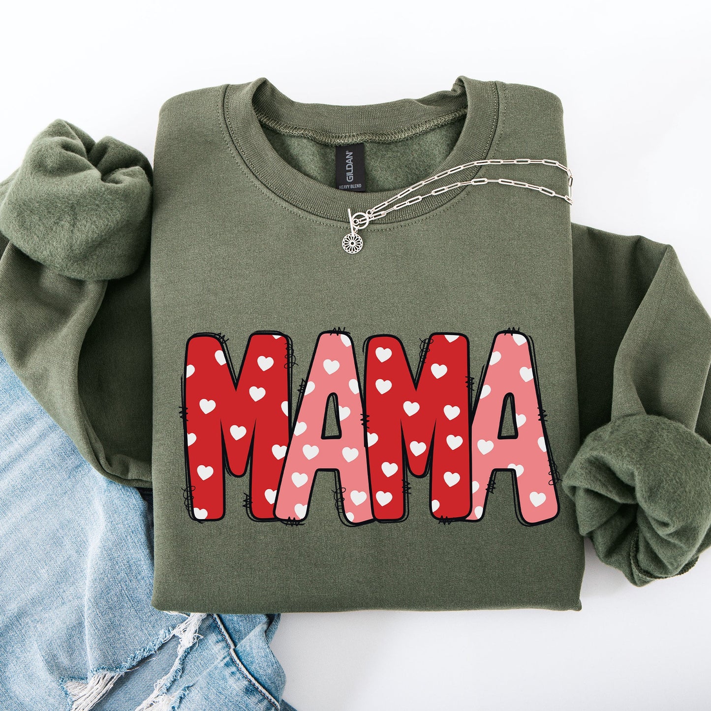 Mama, Valentine's Day, Hearts, Cute Sweatshirt