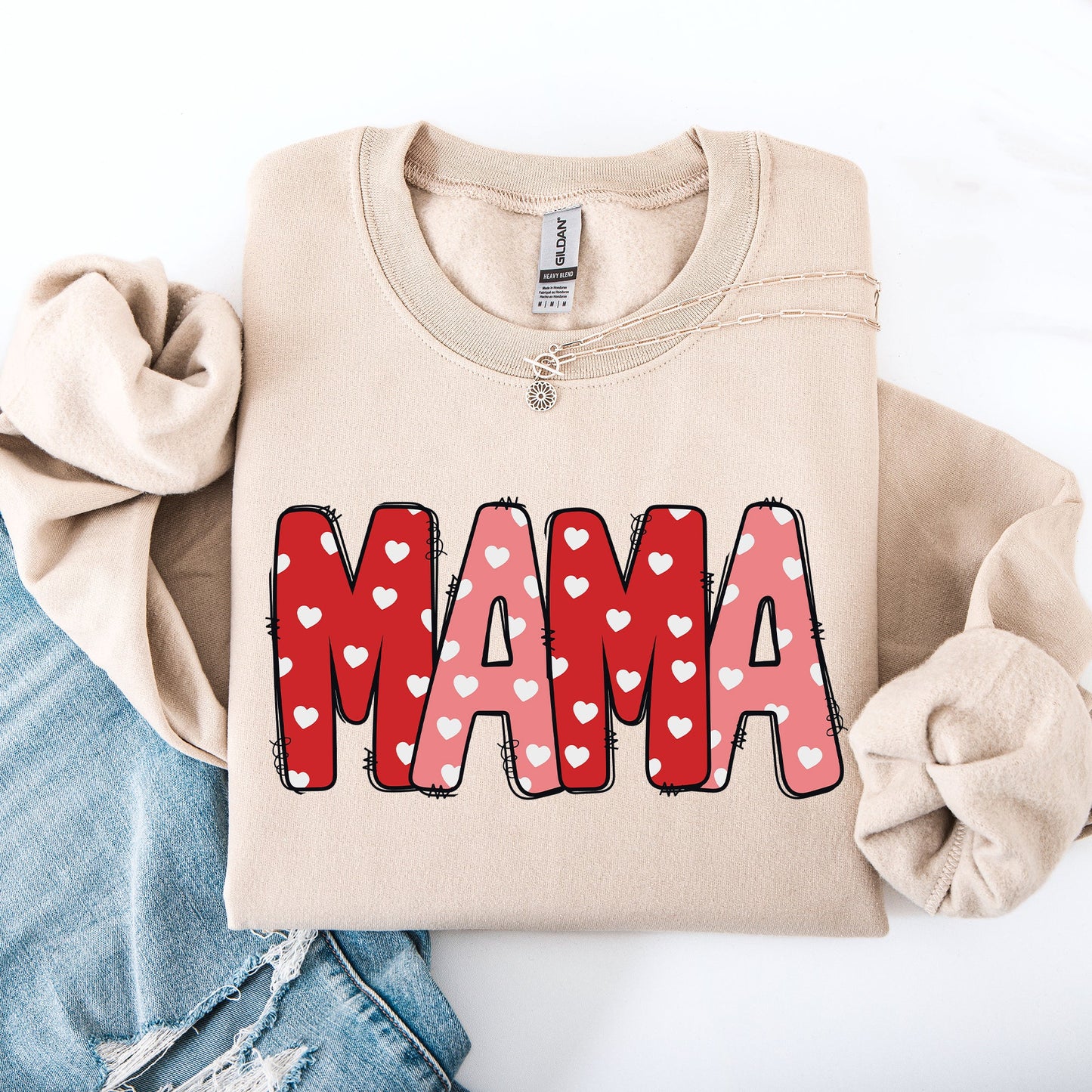 Mama, Valentine's Day, Hearts, Cute Sweatshirt