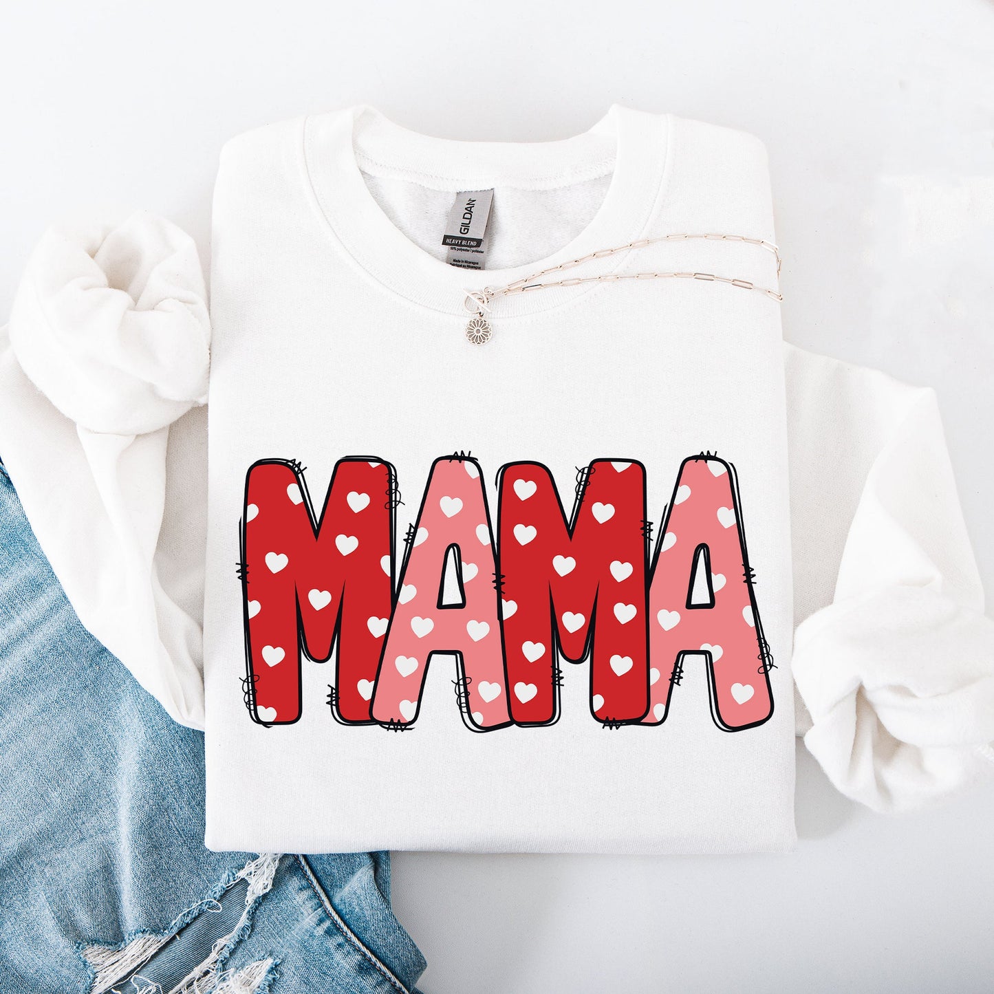 Mama, Valentine's Day, Hearts, Cute Sweatshirt