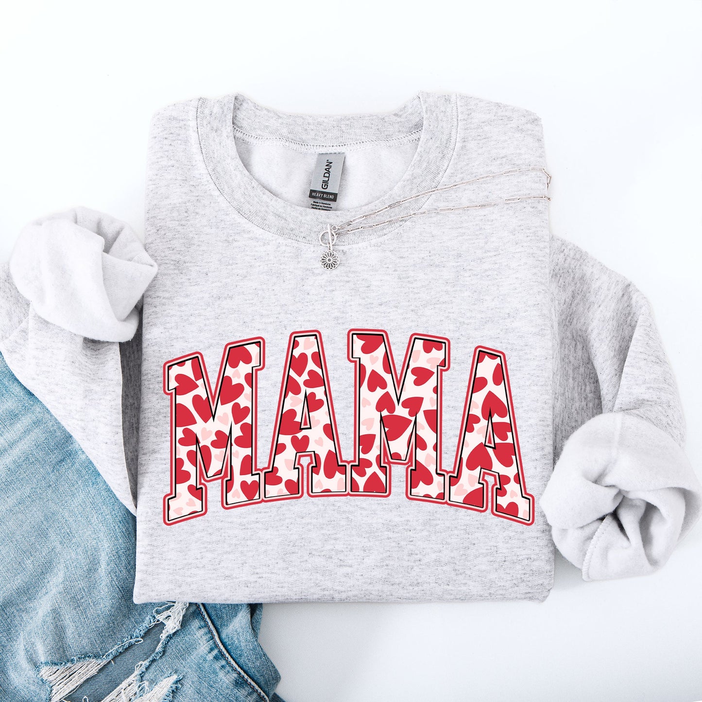 Mama, Valentine's Day, Hearts, Love Sweatshirt