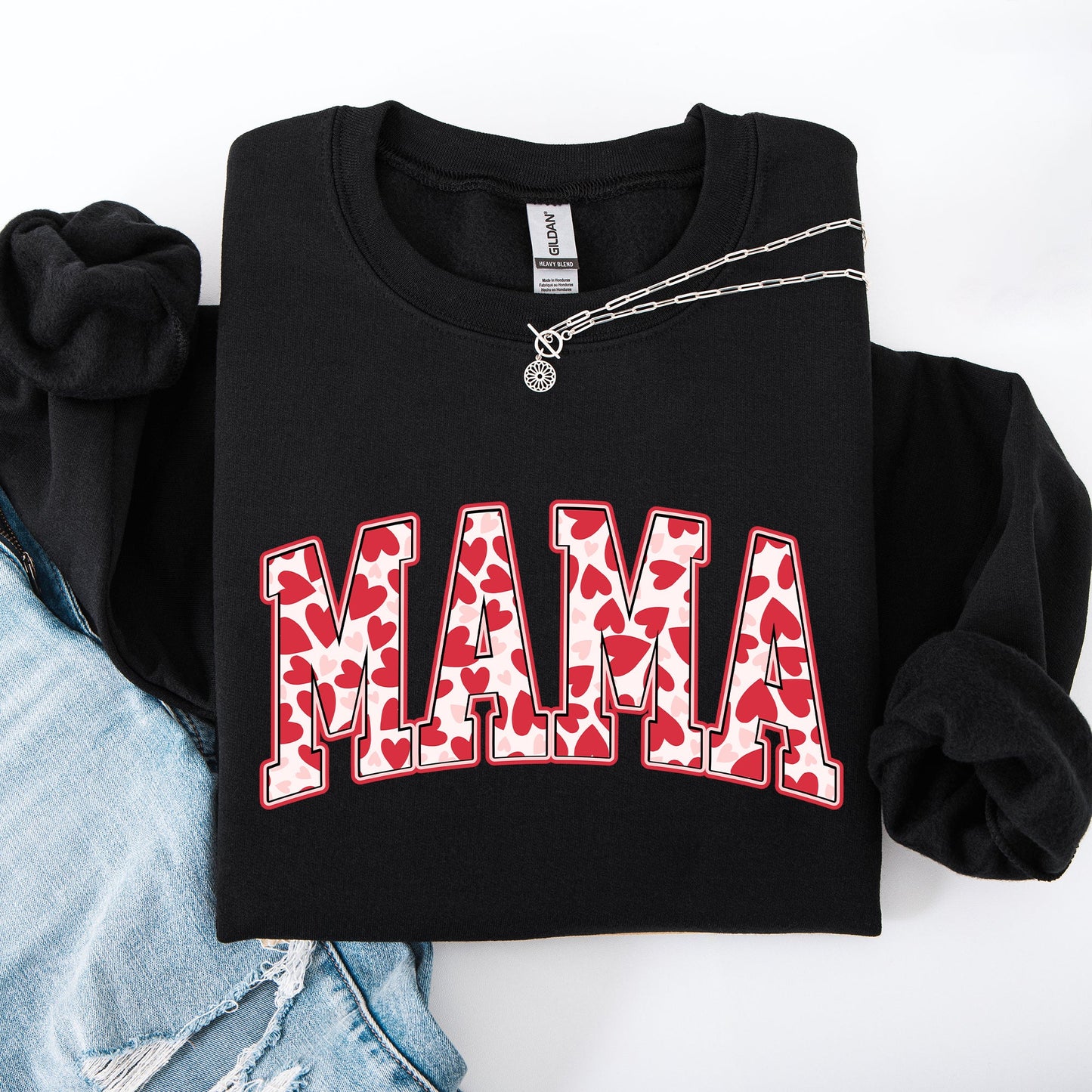 Mama, Valentine's Day, Hearts, Love Sweatshirt