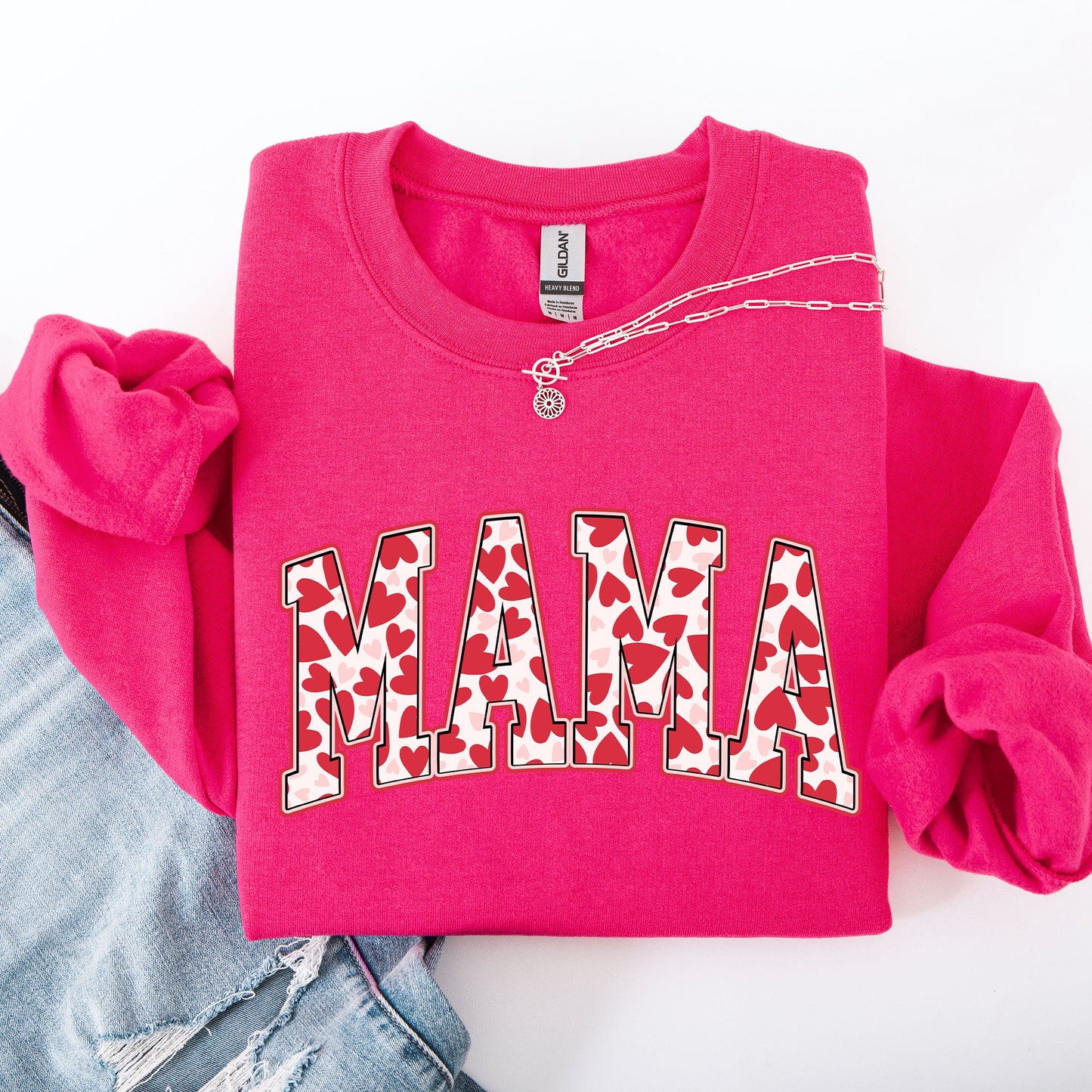 Mama, Valentine's Day, Hearts, Love Sweatshirt