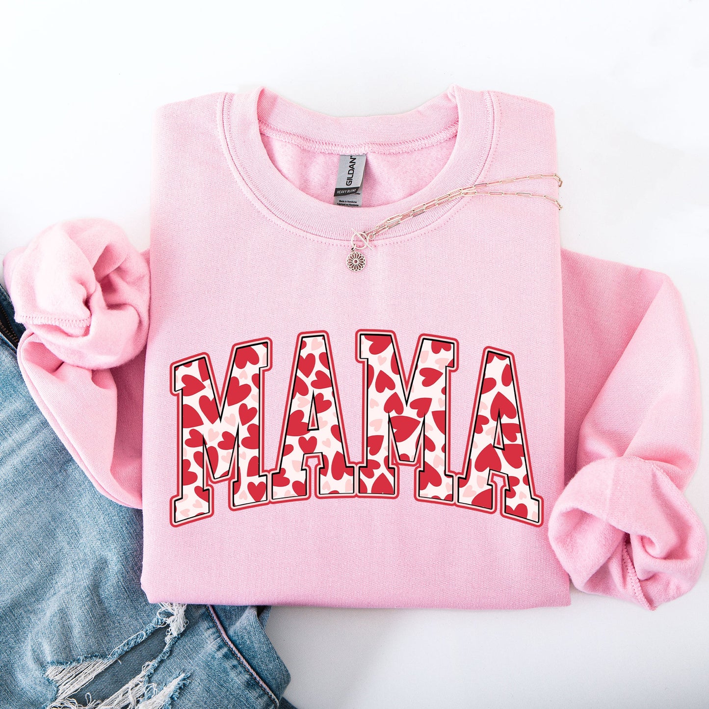 Mama, Valentine's Day, Hearts, Love Sweatshirt