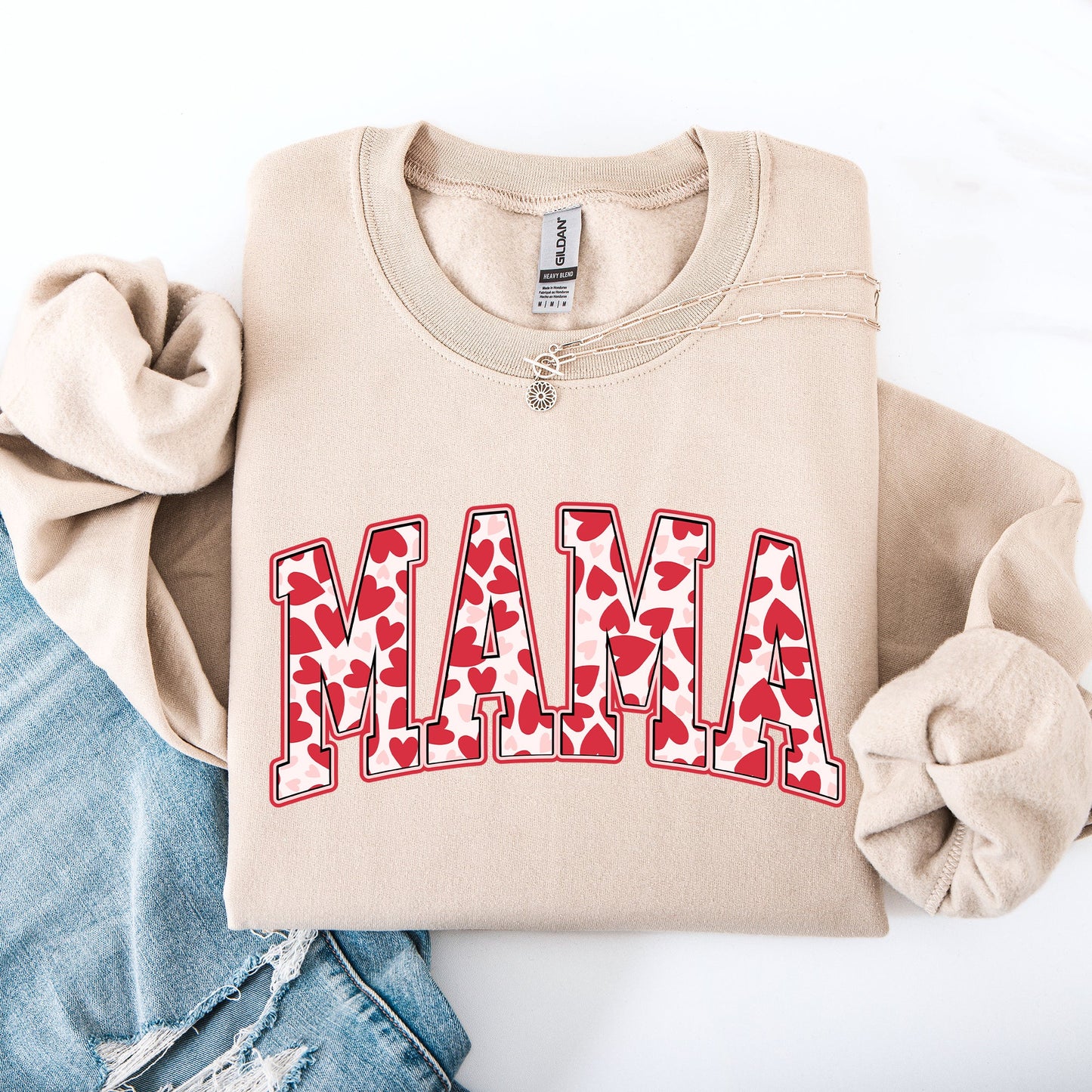Mama, Valentine's Day, Hearts, Love Sweatshirt