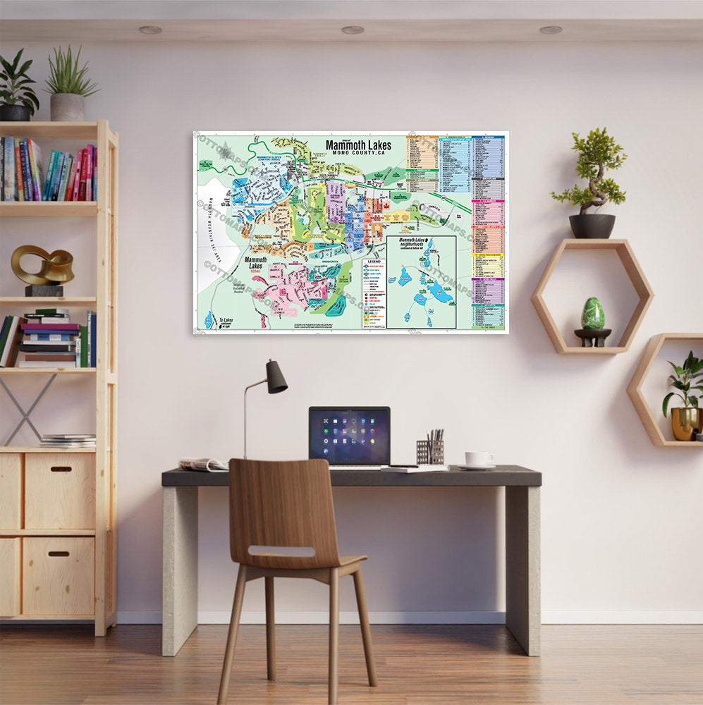 Mammoth Lakes Map, Mono County, CA - POSTER PRINTS