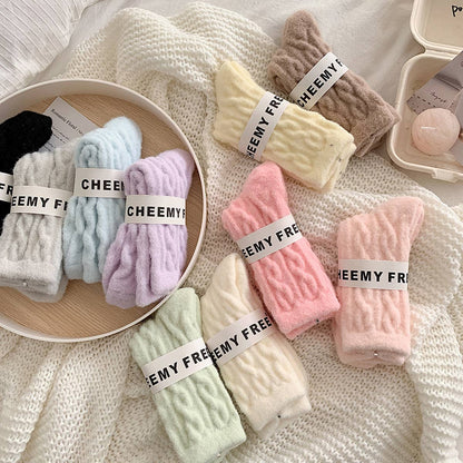 Plush Hemp-Knit Socks for Cozy Fall & Winter