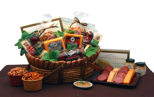 Savory Favorites Meat and Cheese Gift Basket - meat and cheese gift