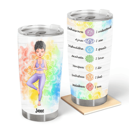 The Seven Chakras - Personalized Custom 20oz Fat Tumbler Cup - Yoga Day Gift For Yoga Lovers