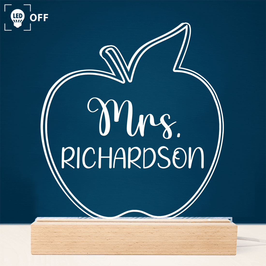 Teacher Sign For Desk - Acrylic Plaque Led Lamp - Personalized Gift for Teacher, Kindergarten, Preschool, Pre K, Paraprofessional