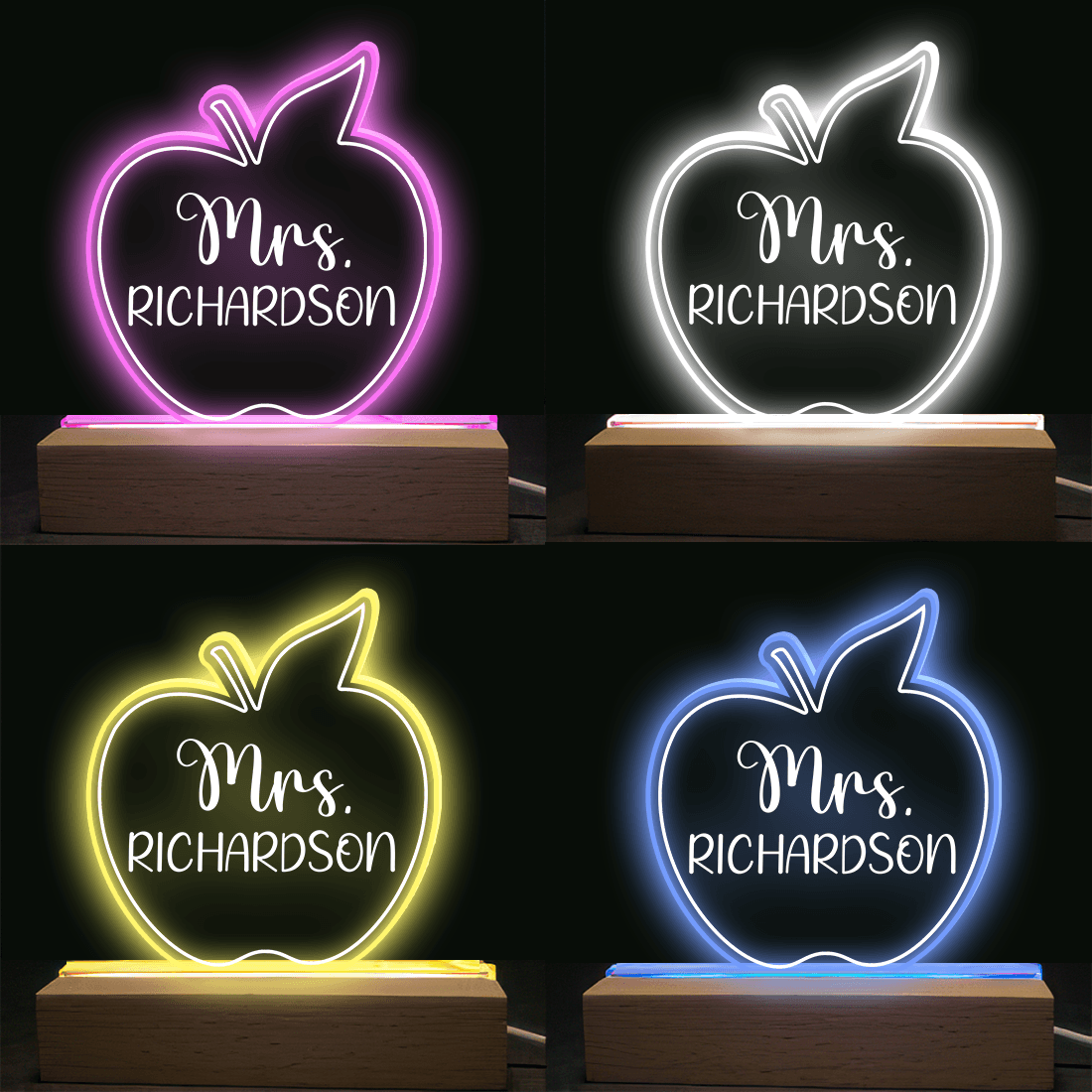 Teacher Sign For Desk - Acrylic Plaque Led Lamp - Personalized Gift for Teacher, Kindergarten, Preschool, Pre K, Paraprofessional