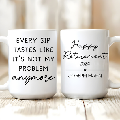 Happy Retirement Mug - Personalized Custom Mug - Funny Retirement Gift For Colleagues, Mom, Dad, Grandparent