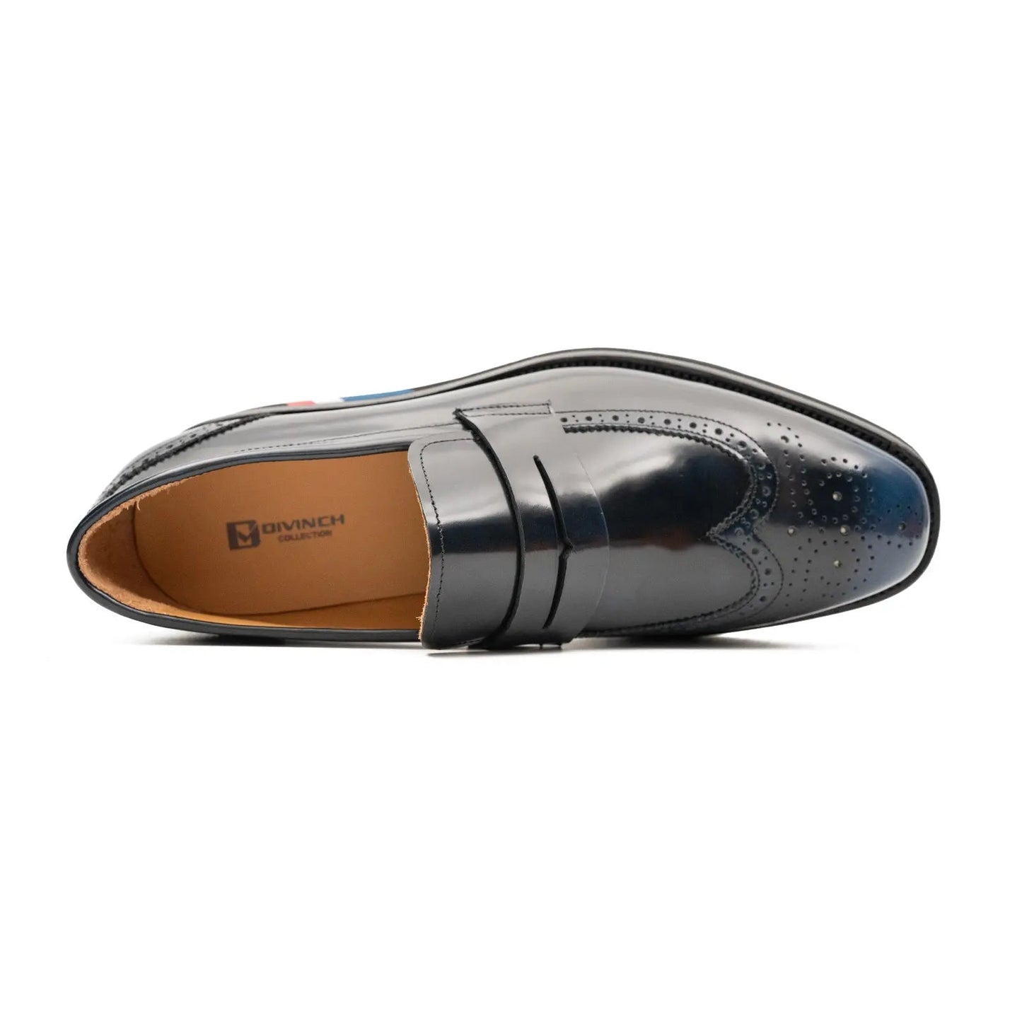 Men's Blue Leather Loafers