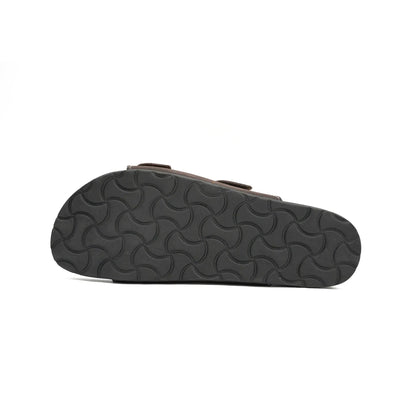 Men's Brown Adjustable Slide Sandals