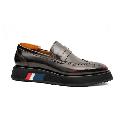 Men's Burgundy Leather Loafers