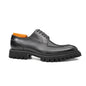 Men's Classic Black Derby Leather Shoes with Lug Sole