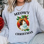Meowy Christmas, Funny, Retro, Cat Sweatshirt