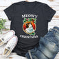 Meowy Christmas, Funny, Retro, Cat - White Super Soft Tees