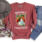 Meowy Christmas, Funny, Retro Cat Sweatshirt